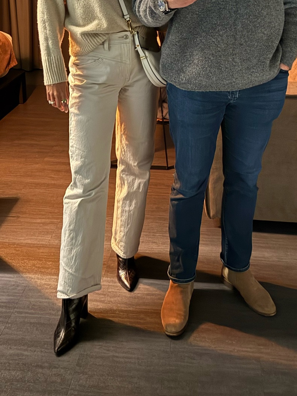 Abercrombie & Fitch Pale Beige Coated Jeans